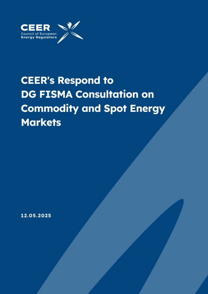 CEER’s Respond to DG FISMA Consultation on Commodity and Spot Energy Markets