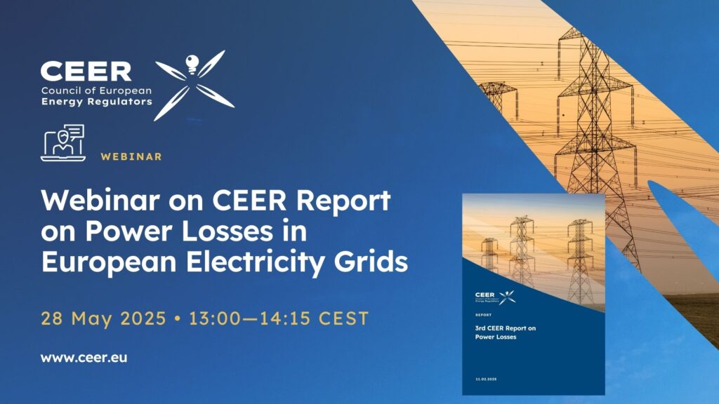 Registration Opens for Webinar on CEER Report on Power Losses in European Electricity Grids