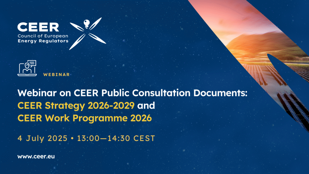 Webinar on CEER Public Consultation Documents: CEER Strategy 2026-2029 and CEER Work Programme 2026